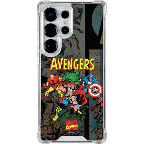 Marvel Classic Comics Avengers Assemble Galaxy S25 Ultra Clear Case